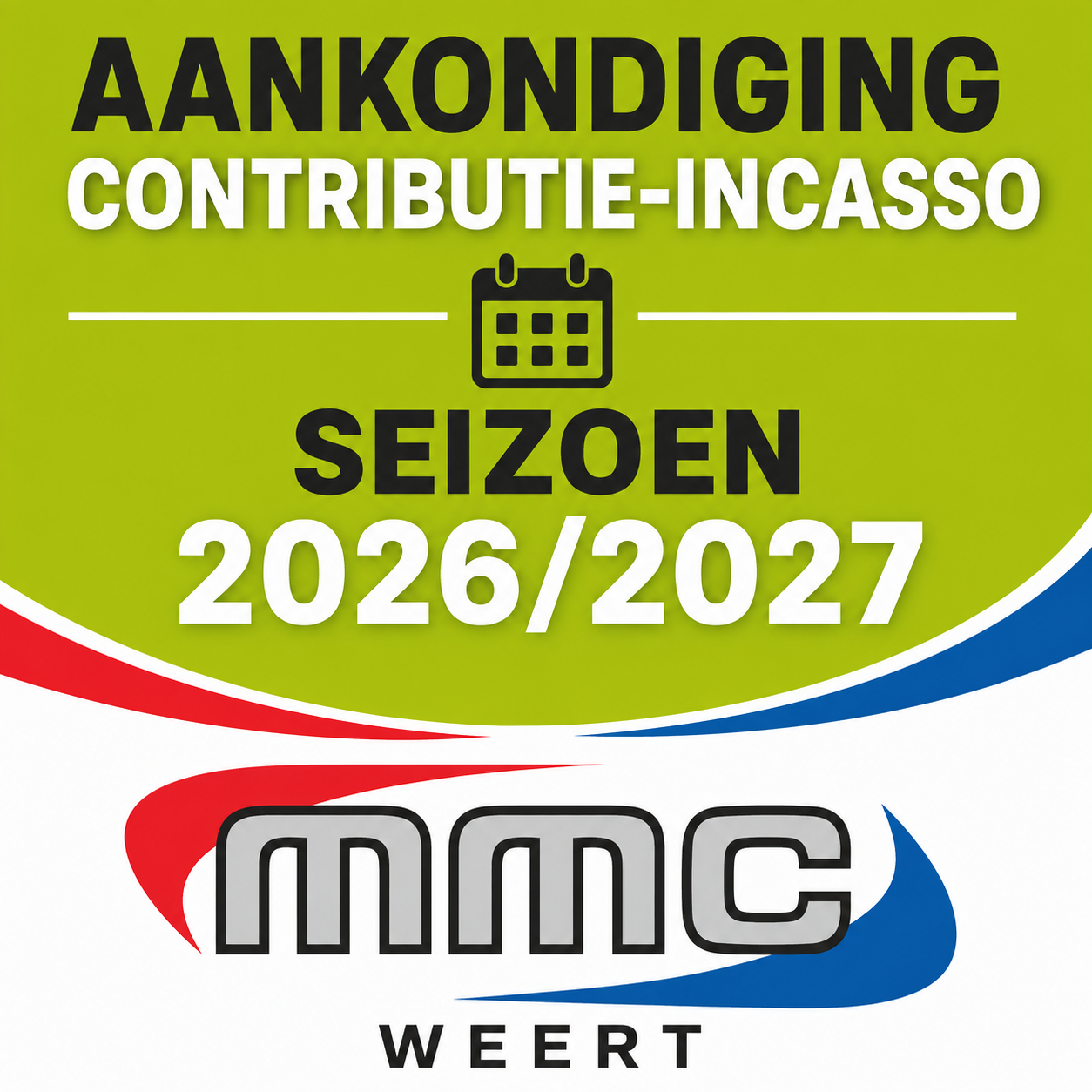 Aankondiging contributie-incasso - seizoen 2026/2027