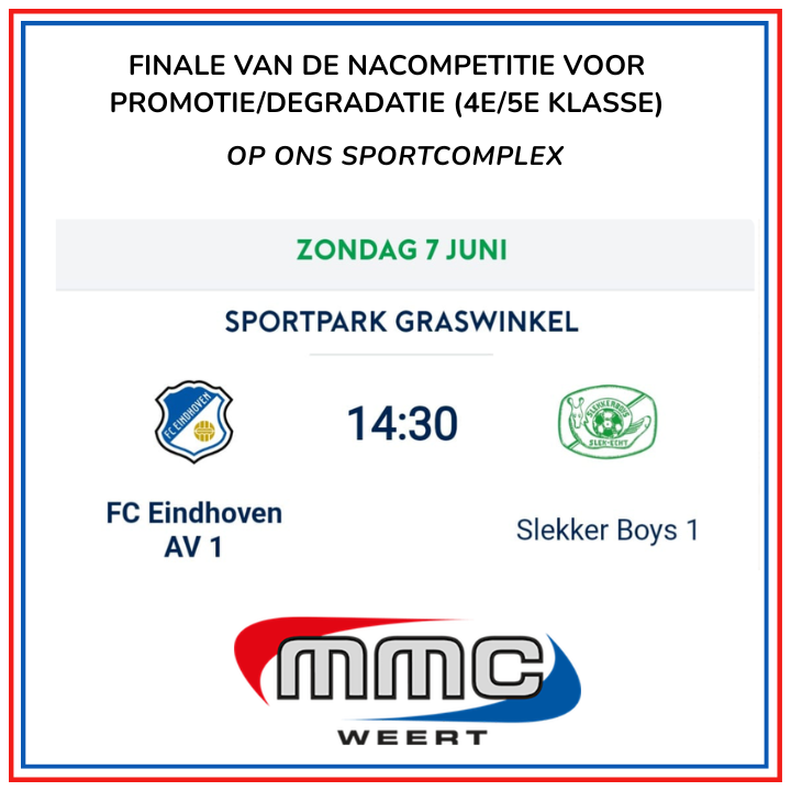 Finale Promotie-Degradatie 4e en 5e Klasse is bij MMC