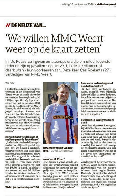 In De Limburger van vandaag: interview met Cas Roelants